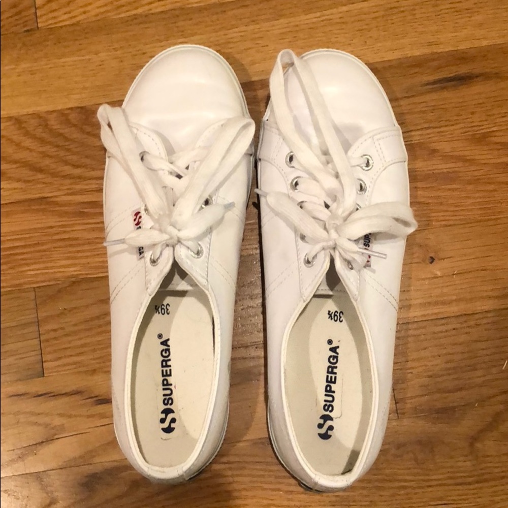 White tennis shoes, size 9.5